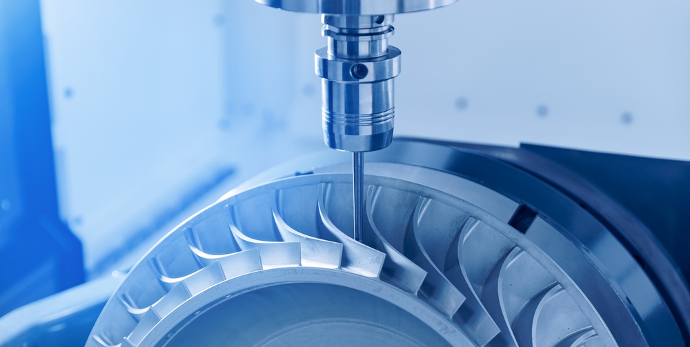 Producing,Turbine,Wheel,And,Blades,Part,With,Cnc,Drill,Machine