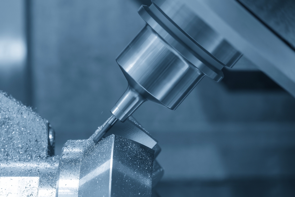 The,5-axis,Cnc,Milling,Machine,Cutting,The,Metal,Gear,Parts