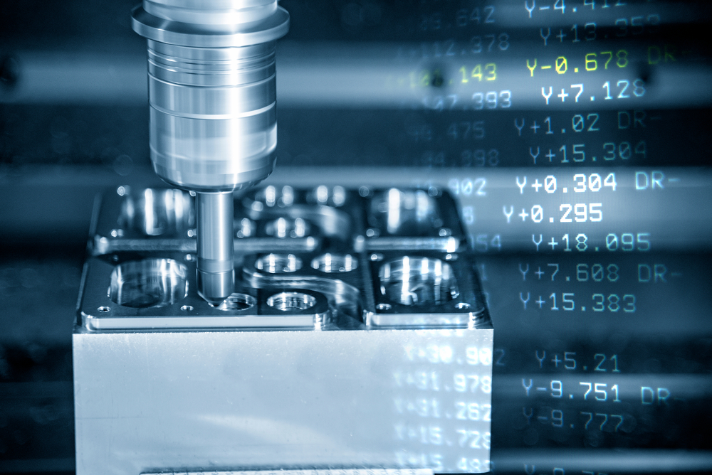 The,Abstract,Scene,Of,Cnc,Milling,Machine,And,Nc,Data