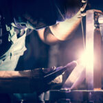 Worker,Welding,Aluminum,Using,Tig,Welder